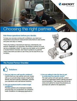 9 Question Checklist for Pressure & Temperature Instruments